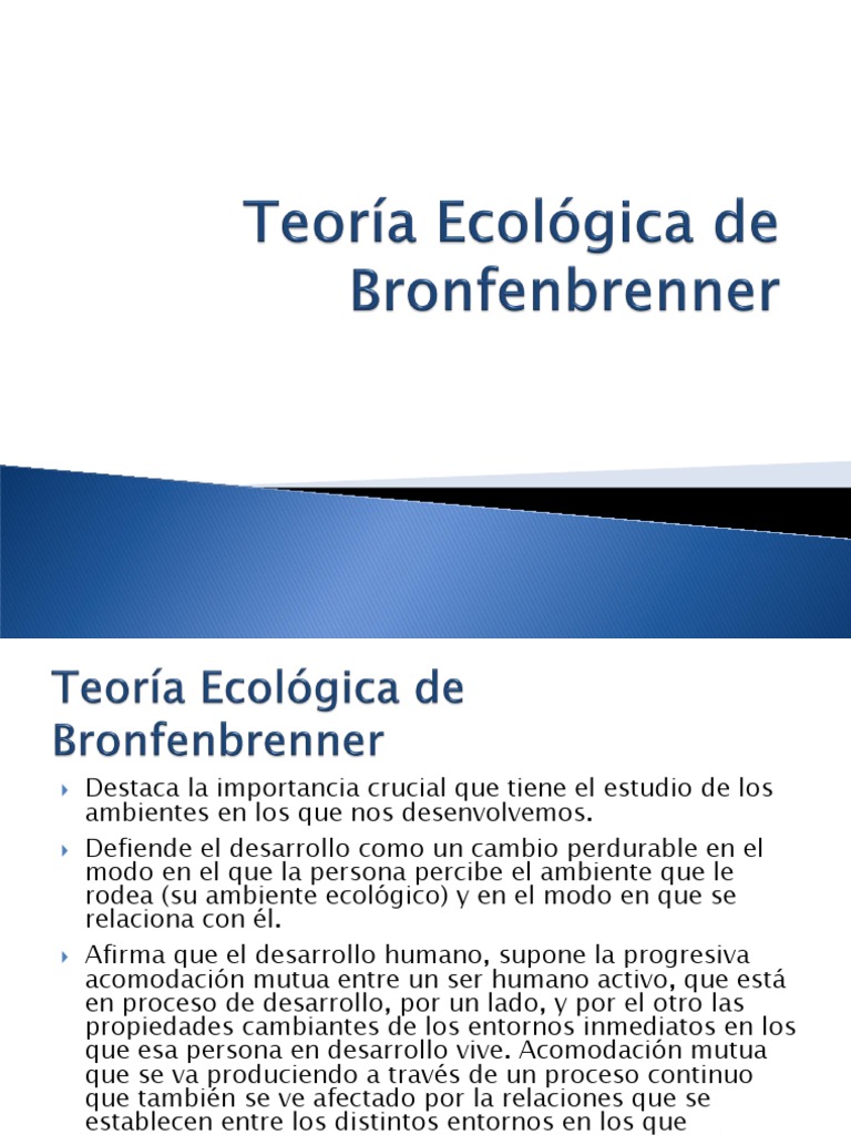 Teoria Ecologica De Bronfenbrenner Pdf