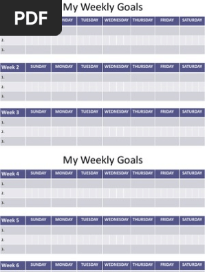 my weekly goals
