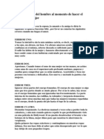 Errores Fatales Del Hombre Al Momento de Hacer El Amor a Una Mujer