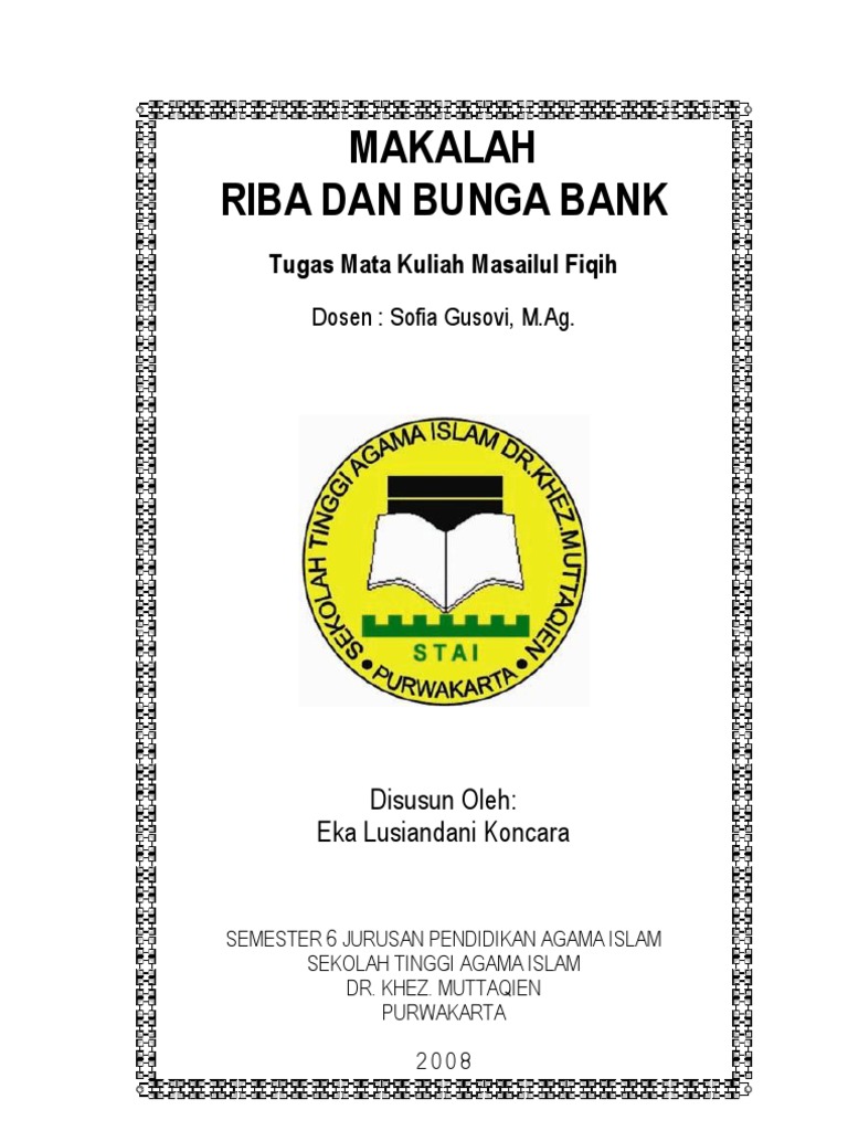Fiqih Riba Bunga Bank
