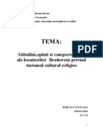 Atitudini Opinii Si Comportamente Ale Locuitorilor Brasoveni Privind Turismul Cultural Religios WWW - Student-Info