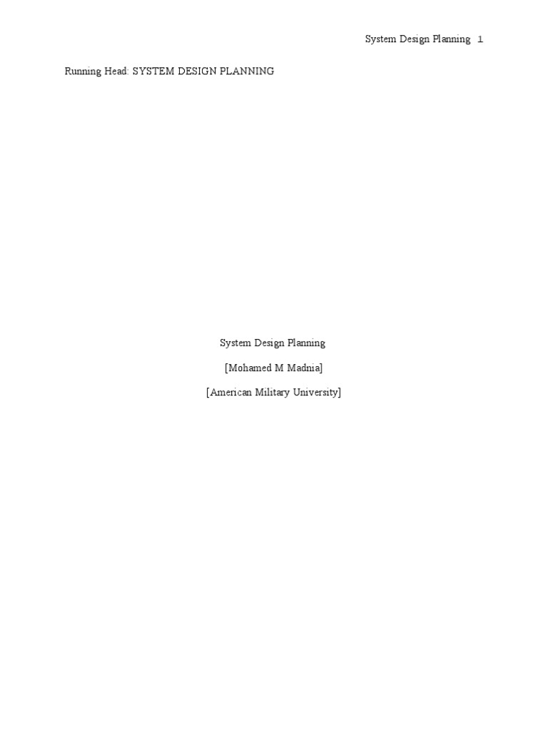 System Planning | PDF