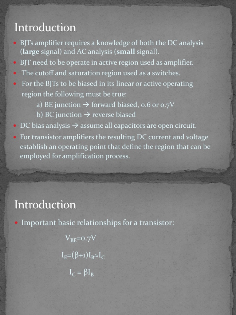 DC Biasing of BJT Amplifiers | PDF | Bipolar Junction Transistor ...