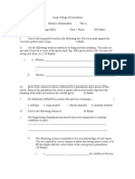 English Entrance Paper Pattern- Asian College of Journalism