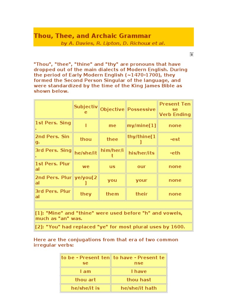 Understanding Thou and Thee Usage | PDF | Classics