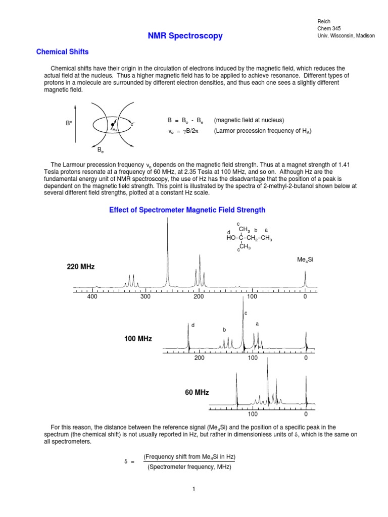 NMR Handout Nuclear Resonance Spectroscopy Chemical Substances Free 30day Trial