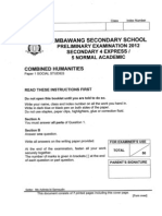 [SS] [Sembawang Secondary] [4E5N] [Preliminary Examination] [2012]