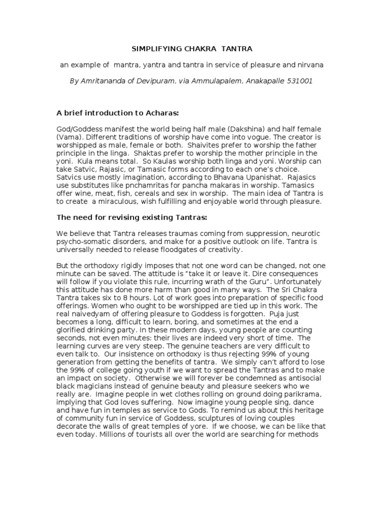 Simplifying Sri Chakra Tantra Practices | PDF | Hindu Deities | Hindu ...