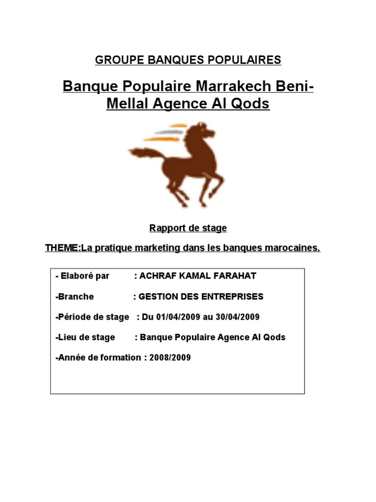 Rapport de StageBanque Populaire 1  Banques  Crédit (Finance)