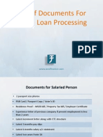 List of Documents For Home Loan Processing