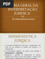 TEORIA GERAL DA INTERPRETAÇÃO JURIDICA