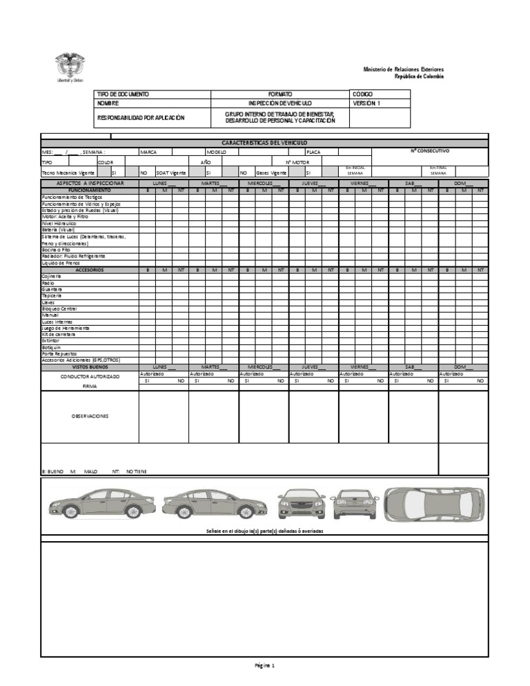 Formato De Inspección Vehicular – DKMLD