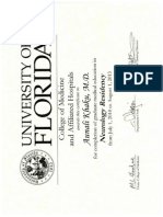 Aunali Khaku, MD, Neurology Residency, University of Florida, Completion Certificate