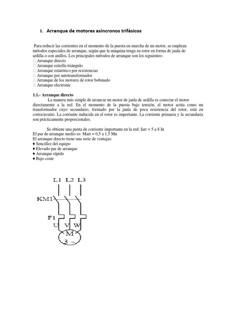 Arranque de Motores Asíncronos | PDF | Motor eléctrico | Corriente alterna