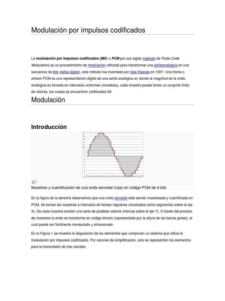 Modulación Por Impulsos Codificados PDF Ingenieria Eléctrica