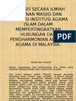 peranan masjid sebagai pengharmoni antara agama