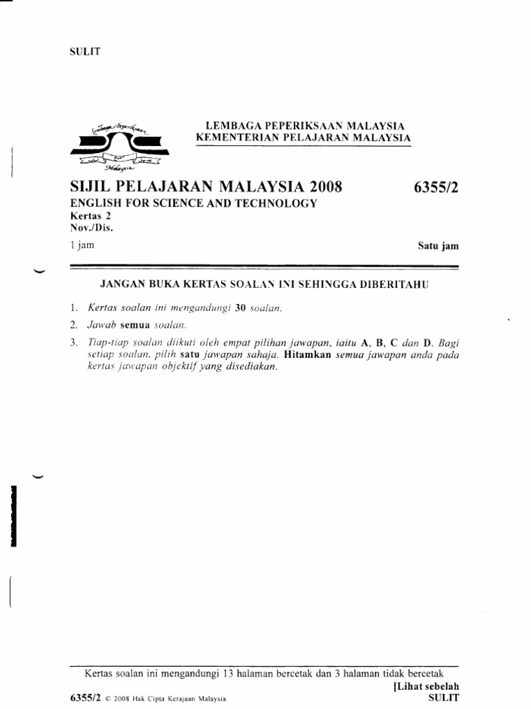 SPM 2008 Est K2 | PDF | Planets | Rotation