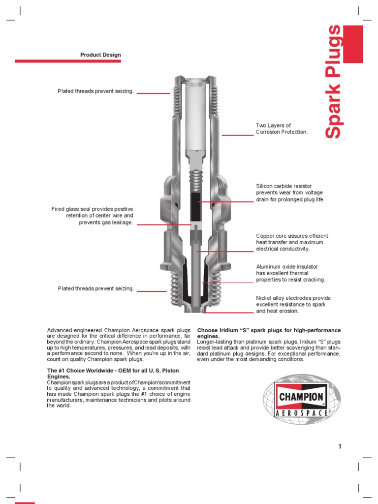 Champion Spark Plugs Application Guide Aircraft Aviation