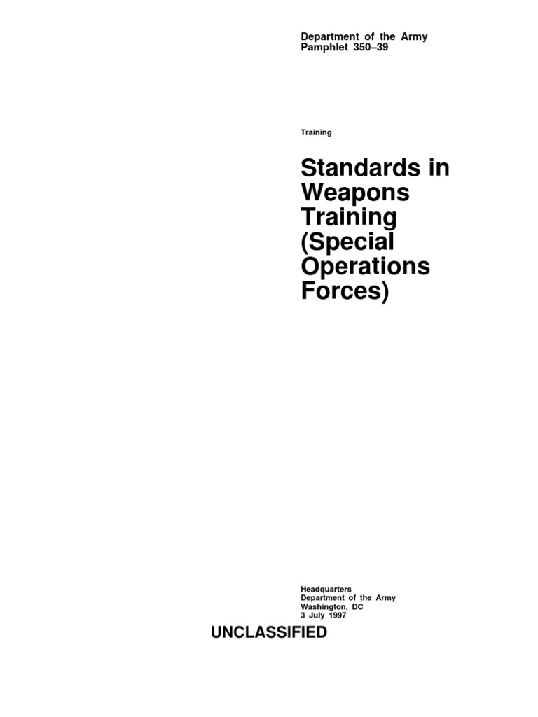 Weapons Training Standards for SOF | PDF | United States Army | Machine Gun