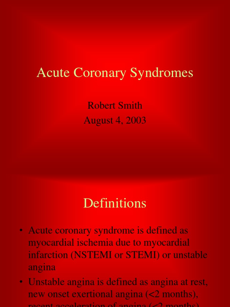 Acute Coronary Syndromes Overview | PDF | Angina Pectoris ...