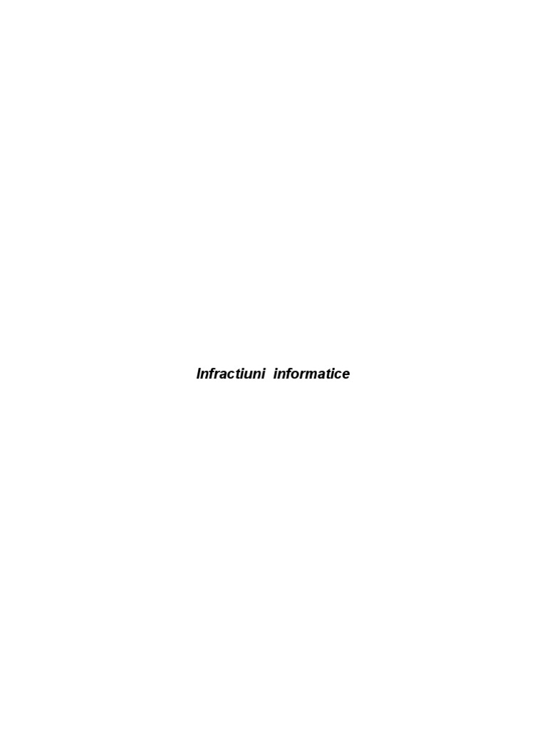 Infractiuni Informatice Referat | PDF