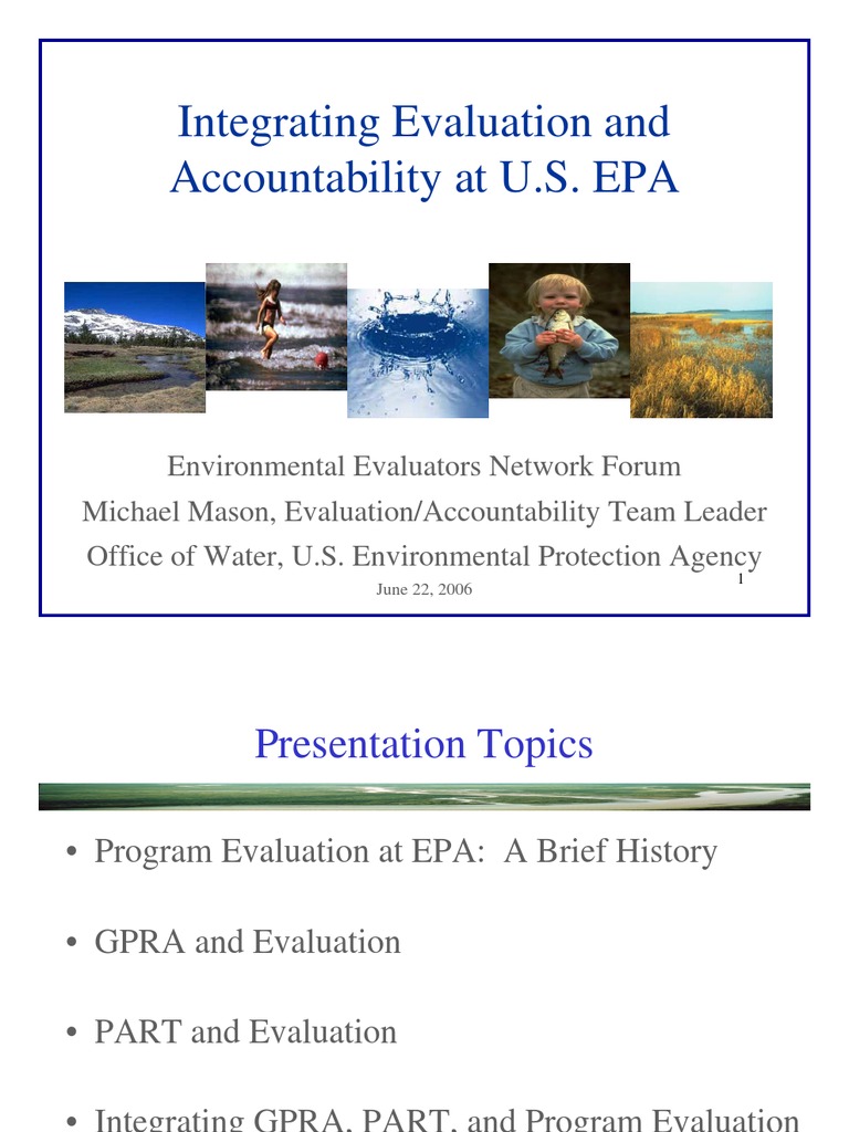 Mason - Integrating Evaluation and Accountability at EPA | PDF ...