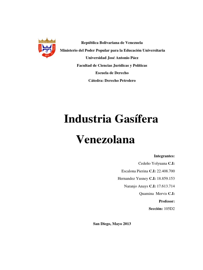 Industria Gasífera en Venezuela | PDF | Petróleo | Gas natural