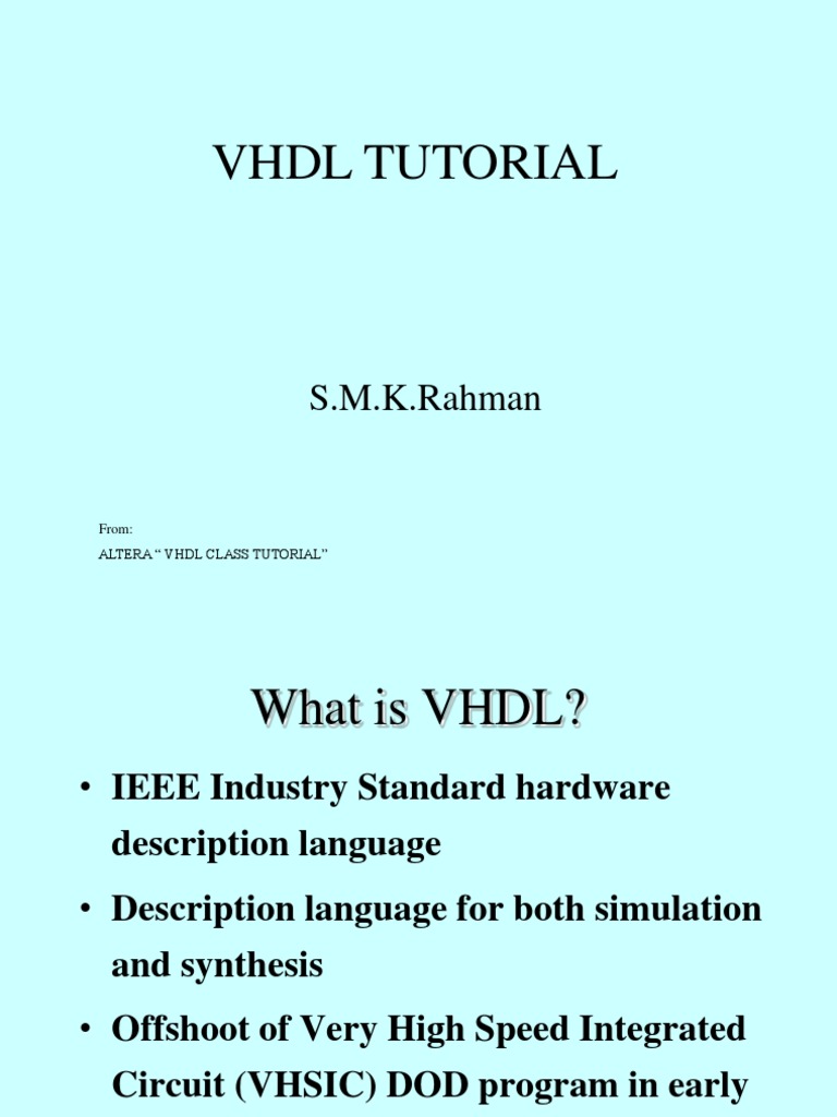 phd thesis on vhdl