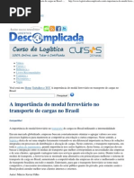 A importância do modal ferroviário no transporte de cargas no Brasil - Logística Descomplicada