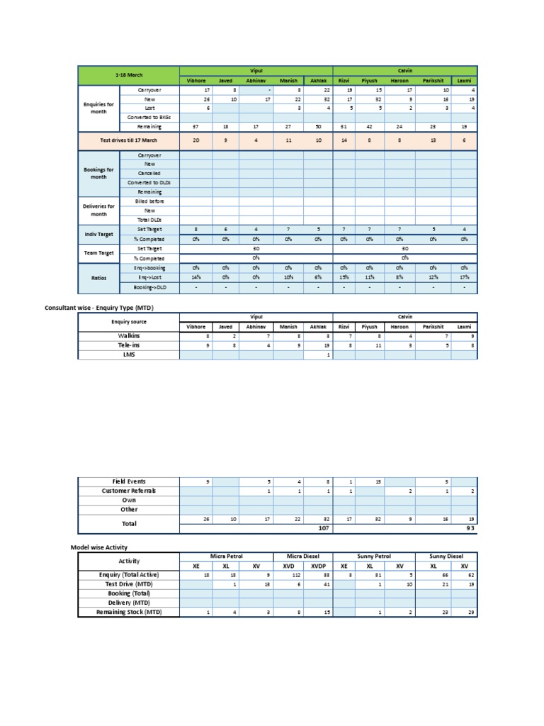 Consultant Enquiry and Conversion Report | PDF | Finance & Money Management