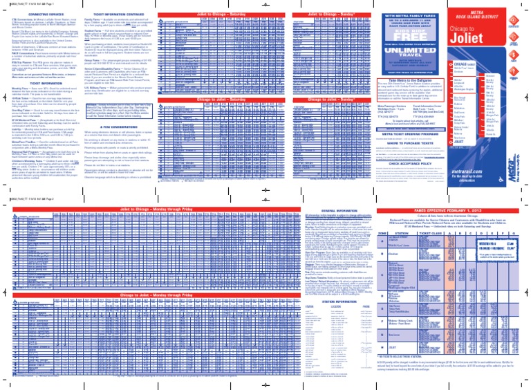 Metra Schedule PDF PDF Rail Transport Land Transport