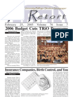 2006 Budget Cuts Trio Programs: Insurance Companies, Birth Control, and You