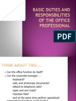 Basic Duties and Responsbilities of The Office Professional