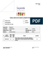 Internal Verification of Sampling Assessment Decision Sheet