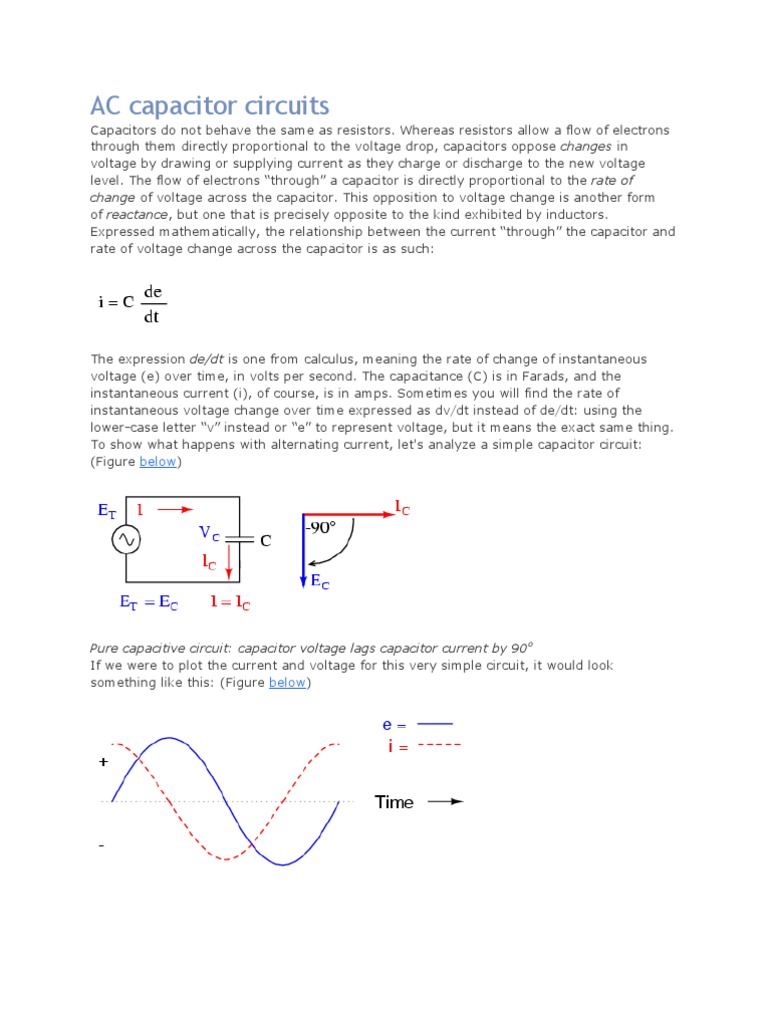 An InDepth Explanation of Capacitive Reactance and Its Relationship to