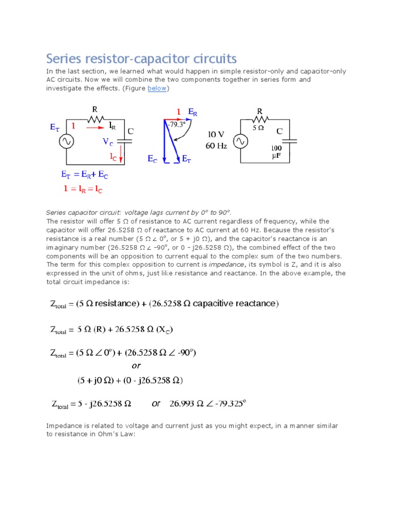 Series Resistor-Capacitor Circuit Analysis | PDF | Electrical Impedance ...
