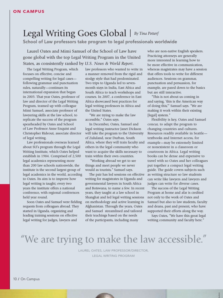 Global Expansion of Legal Writing Program | PDF | Legal Education | Law ...