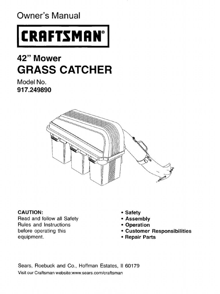 Craftsman 3 Bin Craftsman Bagger 917.249890 | Mower | Tractor