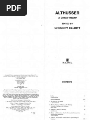 Gregory Elliott Editor Althusser A Critical Reader 1994 Louis Althusser Karl Marx