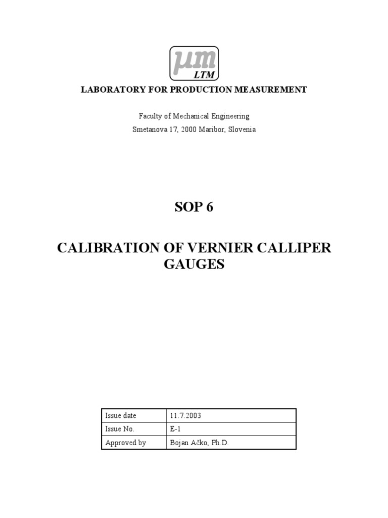 Sample Calibration Procedures Calibration Uncertainty