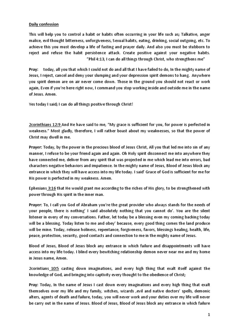 Daily Confession | PDF | Religious Behaviour And Experience | Religious ...