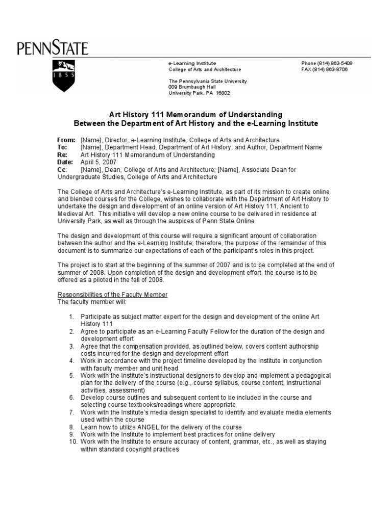 Sample mou for technical services