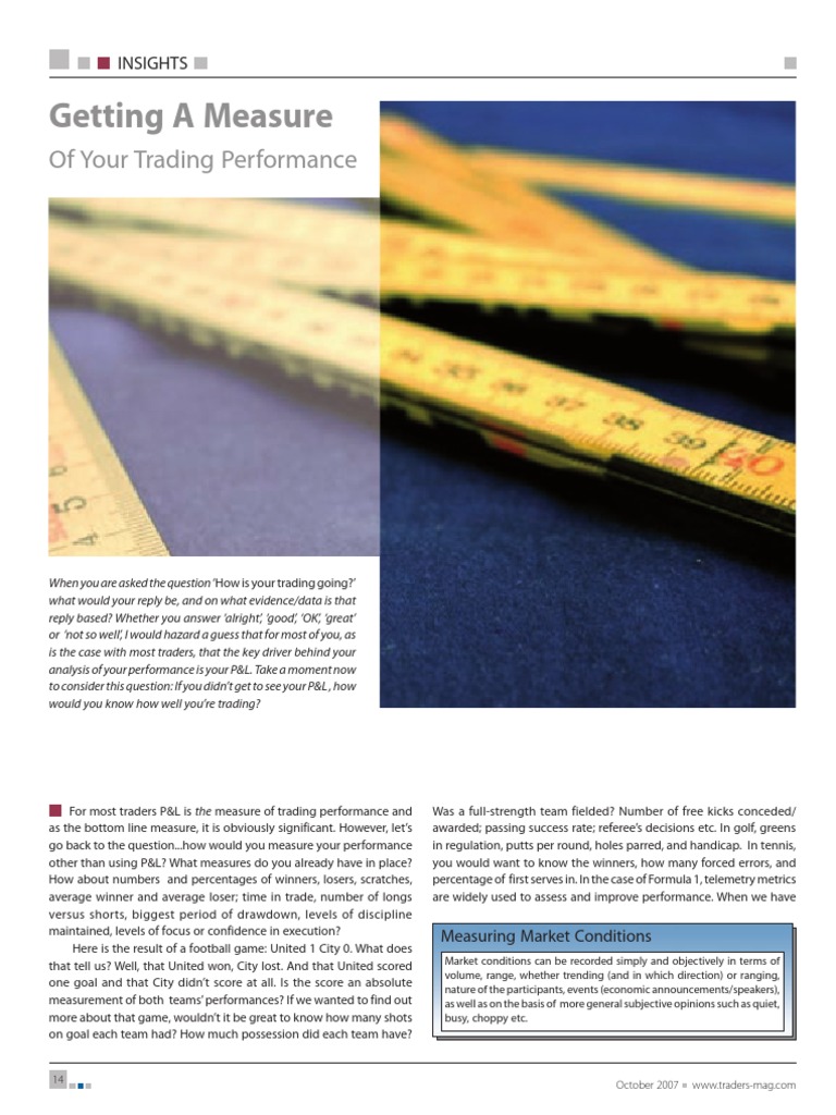 Evaluating Trading Performance Metrics | PDF | Evaluation | Strategic ...
