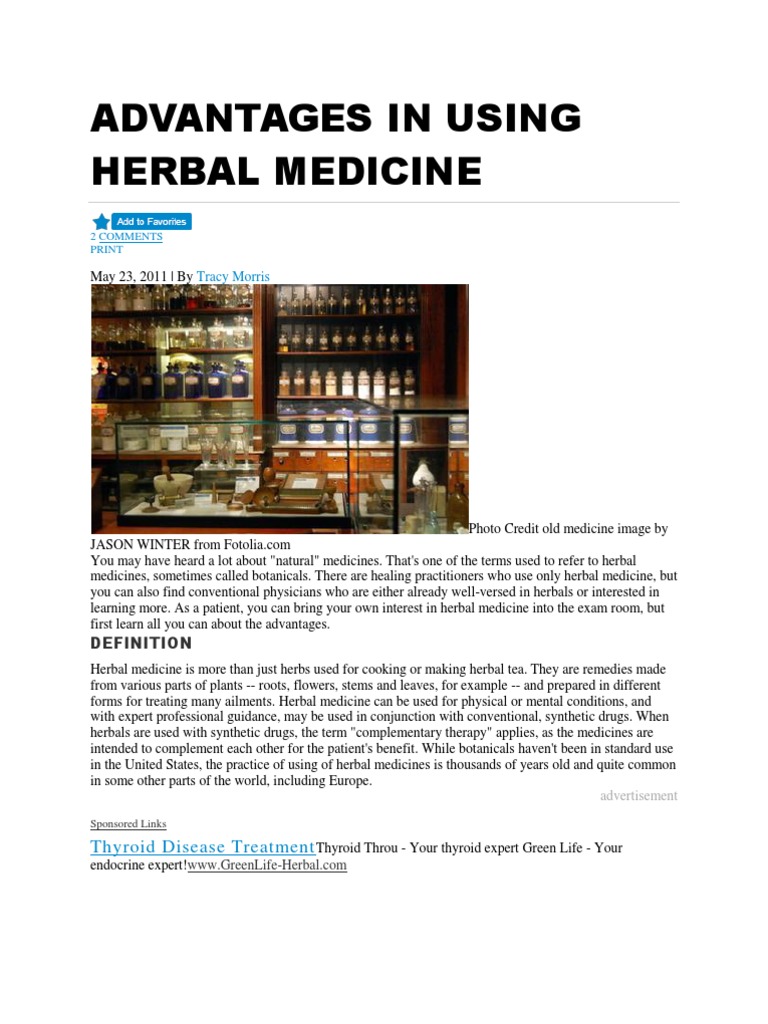 Advantages in Using Herbal Medicine PDF Herbalism Nausea