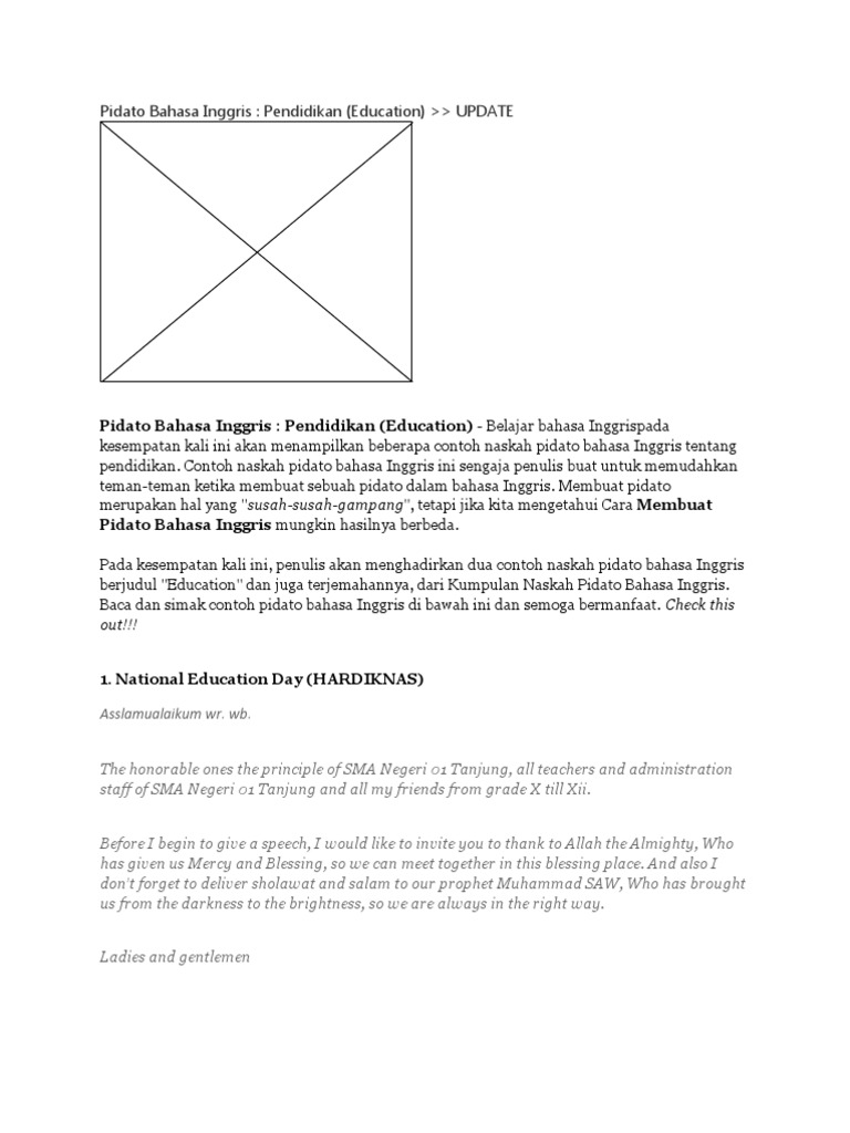 Pidato Bahasa Inggris