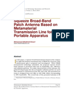 Squeeze Broad-Band Patch Antenna Based on Metamaterial Transmission Line 
for Portable Apparatus
