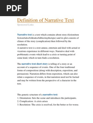 Definition Of Narrative Text Pdf