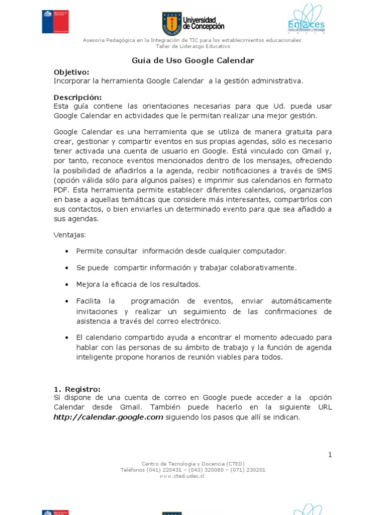 Guía Práctica de Google Calendar | PDF | Google | Gmail