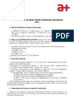 Raportul Anual de Mediu Pentru Incinerarea Deseurilor 2010