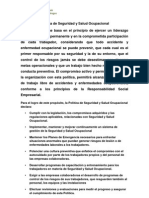 Política de Seguridad y Salud Ocupacional